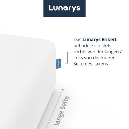 Lunarys® SleepRoyal Luxus Spannbettlaken 180x200cm - Weiss