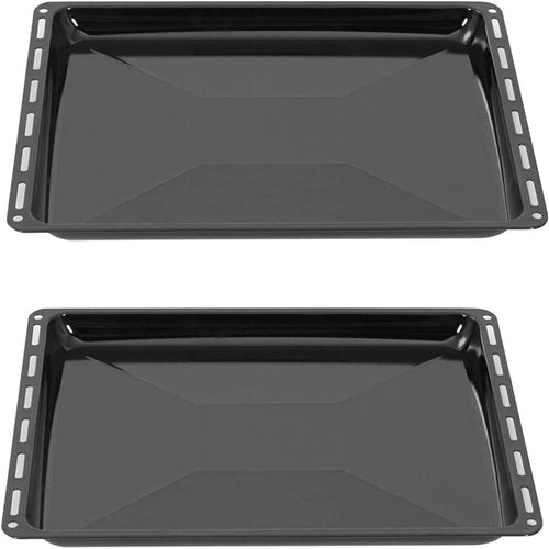 ICQN Backblech 2er Set emailliert 46,5 × 37 × 3 cm für Siemens & Bosch, zwei rechteckige Bleche für den Backofen