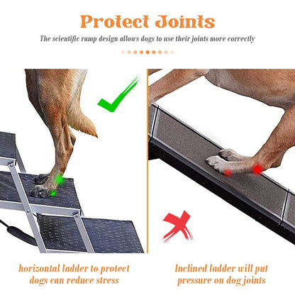 Bounabay Hundetreppe Auto - 4 Stufen Klappbar Aluminium