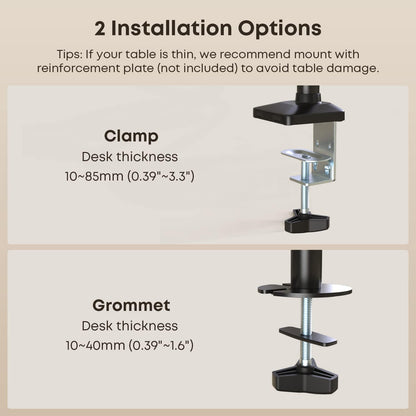 PUTORSEN Monitor Halterung - 3 Bildschirme Premium Aluminium