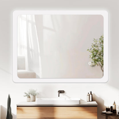 Youyijia LED-Badspiegel 70 x 50 cm Wandspiegel mit Beleuchtung