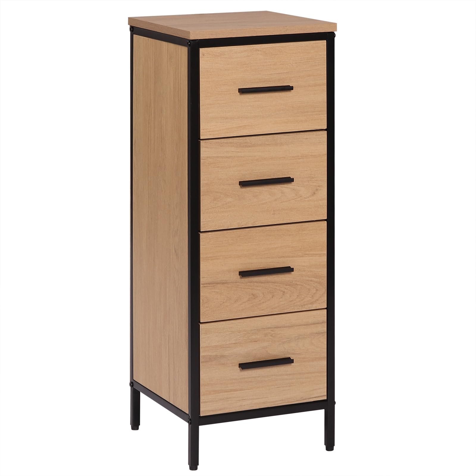 EUGAD Badezimmerschrank Kommode 4 Schubladen. Schmaler Schrank zur Aufbewahrung von Badutensilien.