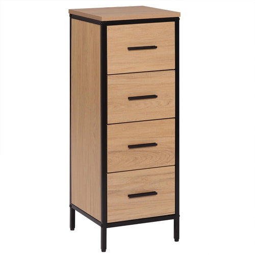 EUGAD Badezimmerschrank Kommode 4 Schubladen. Schmaler Schrank zur Aufbewahrung von Badutensilien.