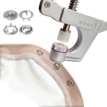 RERI Druckknopf Set mit Zange, 280 Sets, 14 Farben, Ø 9,5 mm
