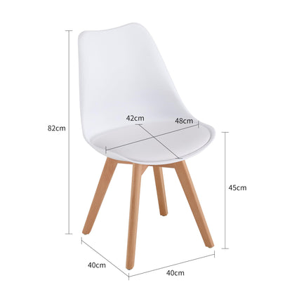 Deuline Oslo Esszimmer Polsterstuhl - 4er-Set Weiss 521249