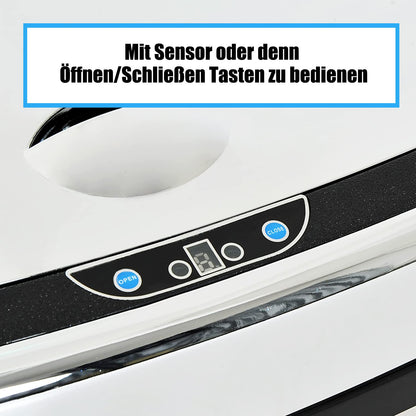 HOMCOM Sensor Mülleimer 68L Automatik – Edelstahl Silber
