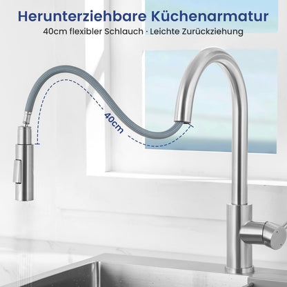 CECIPA SOFETIY Küchenarmatur mit Ausziehbrause - Edelstahl