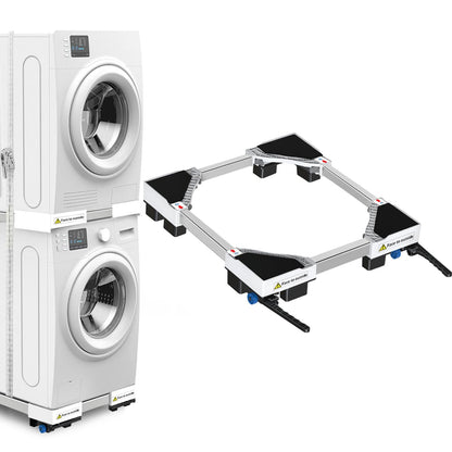 NIUXX Universal-Waschmaschinenbasis W016, Transportroller, 400 kg – Edelstahlgestell mit Rollen und Bremsen