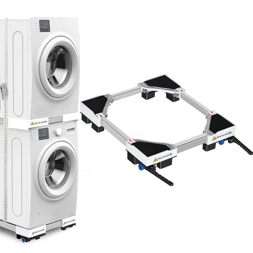 NIUXX Universal-Waschmaschinenbasis W016, Transportroller, 400 kg – Edelstahlgestell mit Rollen und Bremsen