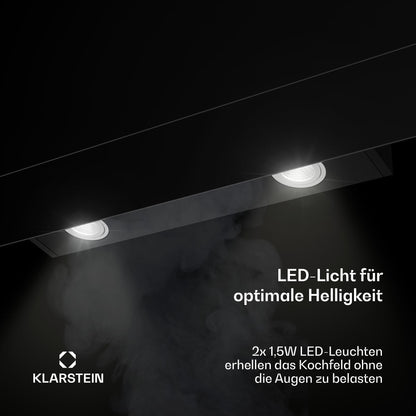 Klarstein Kopffrei Dunstabzugshaube 90 cm Schwarz – Abluft