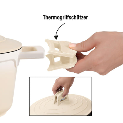 STONELINE Cocotte Bräter Aluguss Induktion 32cm - Creme