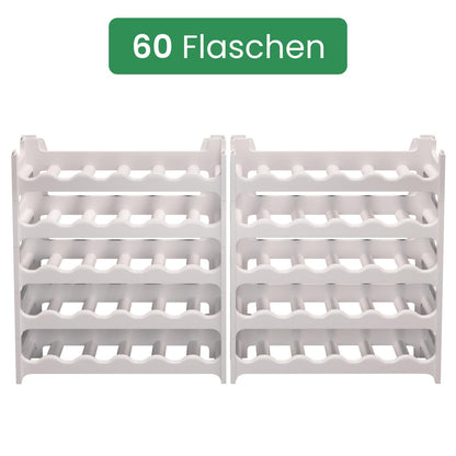 ARTECSIS Weinregal stapelbar Kunststoff 60 Flaschen – Weiss