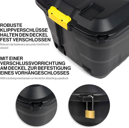 Kreher XXL Transport- & Kissenbox Schwarz mit Rollen