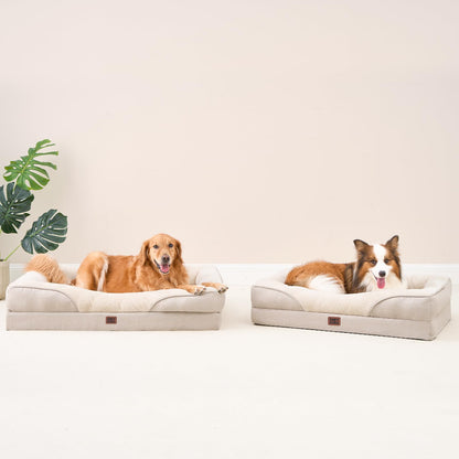 EHEYCIGA Orthopädisches Hundebett gross – Memory Foam, Beige