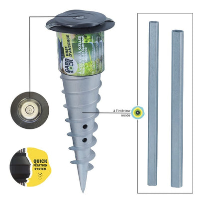 Gard & Rock Ankerfuss Aluminium, Bodenanker mit Clipbefestigung