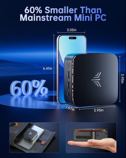 NiPoGi Essenx E1 Mini PC - Win 11 Pro, Intel N95, 16GB/512GB