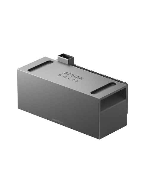 Anker SOLIX BP1600 Speicher Akku für Solarbank 2 – 1600Wh. Rechteckiger, dunkelgrauer Akku speichert Solarenergie.
