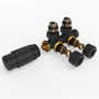 Design Multiblock Heizkörper-Set Eckform Anthrazit 50mm Nabenabstand. Eckform Multiblockventil zur effizienten Heizkörperregelung.