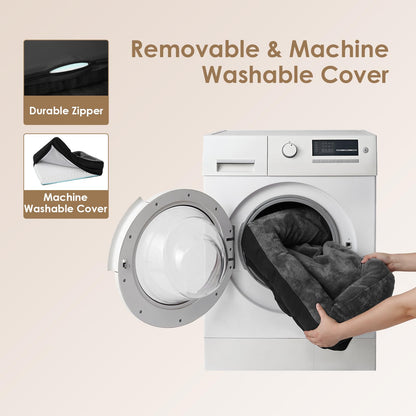 EHEYCIGA Orthopädisches Hundebett Gross, 106.5x76x18.5cm – Grau/Schwarz