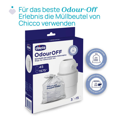 Chicco Windeleimer XL Geruchskontrolle Kompakt – Ohne Kassetten, Grau