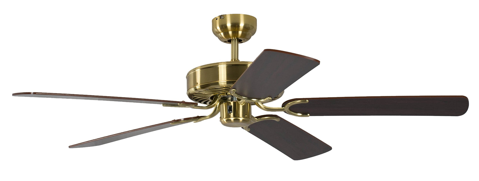 Potkuri Deckenventilator ohne Beleuchtung Messing seidenmatt 132cm. Erzeugt Luftzirkulation zur Raumkühlung.