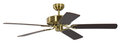 Potkuri Deckenventilator ohne Beleuchtung Messing seidenmatt 132cm. Erzeugt Luftzirkulation zur Raumkühlung.