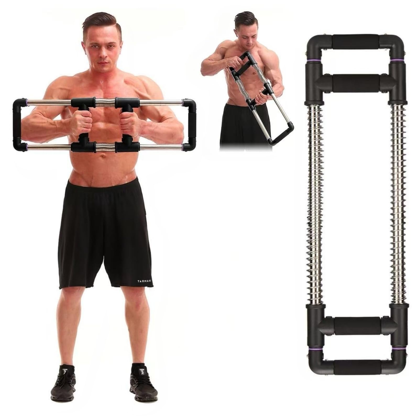 GoFitness Push Down Bar – Brusttrainer Krafttraining für Zuhause. Schwarze Stange zur Stärkung der Brustmuskulatur.