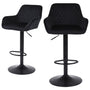 ralex-chair Samt Barhocker. Schwarzer Samt, höhenverstellbar, drehbar, 2er Set. Zum Sitzen an erhöhten Theken.