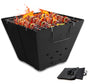 Snowpea Feuerstelle FP-01 – tragbare Feuerschale mit Grillrost aus Eisen für Camping und Terrasse