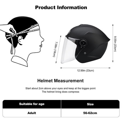LIONCIANO Jethelm Motorradhelm mit Schutzbrille, matt-schwarz