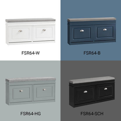 SoBuy FSR64-W Schuhbank mit Sitzfläche, Stauraum - Weiss