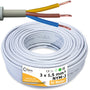 CROWNSTORES NYM-J Kabel 3x1,5mm² 50m Mantelleitung Kupfer 3-adrig, hellgraue PVC-Ummantelung, als Kabelring