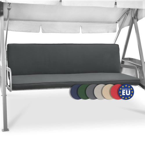 Beautissu Hollywoodschaukel Auflagen 2er Set Anthrazit 180x50 cm – Sitz- und Rückenkissen aus Polyester
