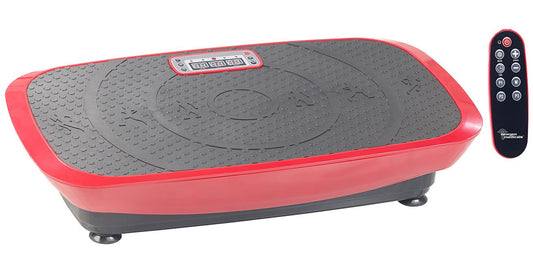 Newgen Medicals WBV-600.3D Vibrationstrainer – Breite 3D Platte. Schwarze, flache Plattform für Ganzkörper-Vibrationstraining zur Muskelstimulation.
