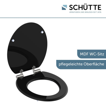 Schütte WC-Sitz Black aus Holz mit Absenkautomatik, bis 175 kg