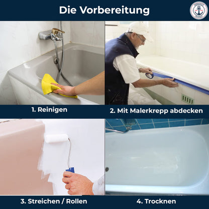 Hamburger Lack-Profi Badewannenlack Farbe Glänzend Weiss RAL 9010 (10 L)