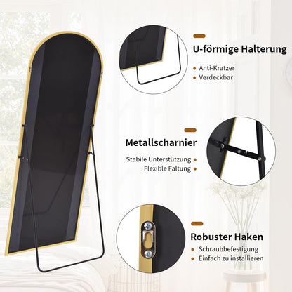 Koonmi Ganzkörperspiegel Bogenspiegel - 171x76 cm Gold