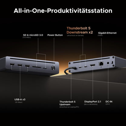 UGREEN Maxidok U712 Thunderbolt 5 Dockingstation, Dual 6K, 100W