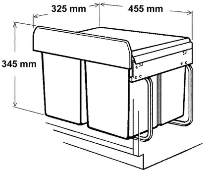 WESCO Abfallsammler aus Metall, 48x36 cm – Abfallbehälter