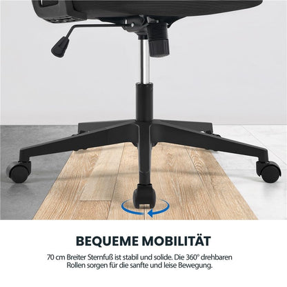 Yaheetech Ergonomischer Bürostuhl Drehstuhl - Schwarz