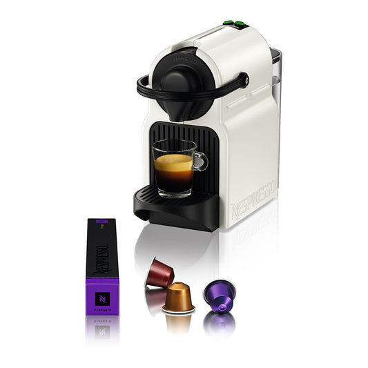 Nespresso Krups Inissia XN1001 Kapselmaschine - Weiss. Kompaktes Gerät, das Espresso aus Nespresso-Kapseln brüht.