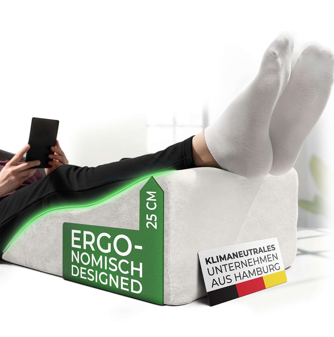 WELL B4 Venenkissen – Ergonomisches Keilkissen zum Beine hochlagern