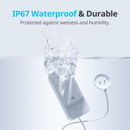 SwitchBot WLAN Wassermelder mit 1 m Sensorkabel, 100 dB Alarm, IP67