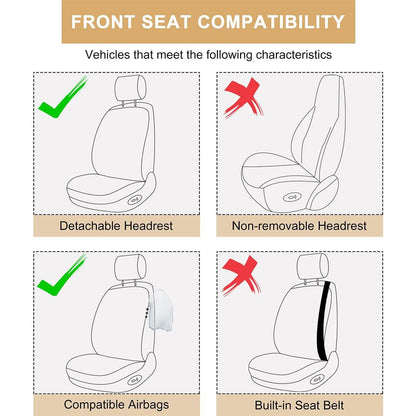 WANGIRL Autositzbezüge Universal Vordersitze Set PU Leder - Schwarz Rot
