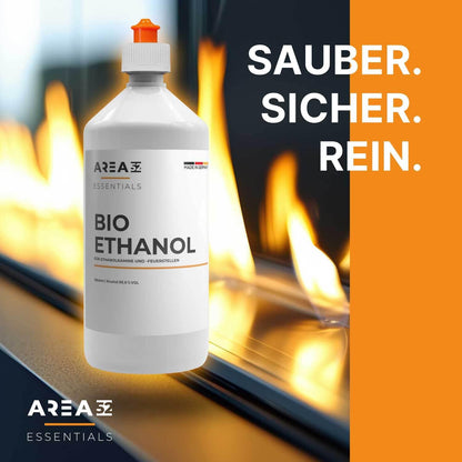 Area52 reiner Bioethanol 96.6% Kaminethanol geruchlos – 24x1L Set