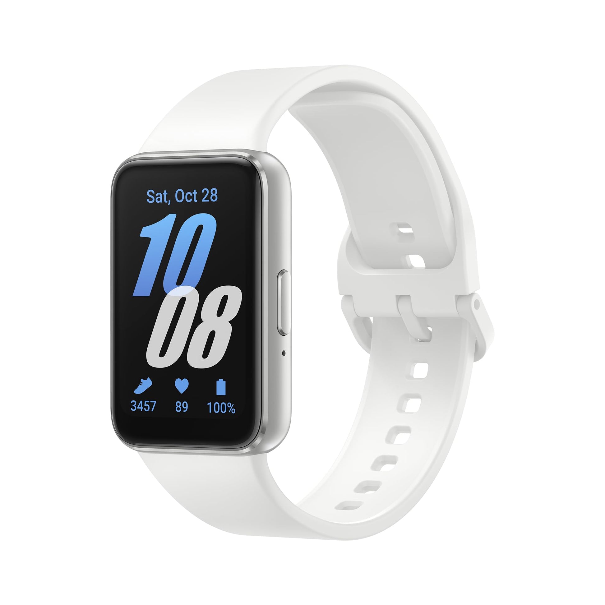 Samsung Galaxy Fit3 Smartwatch, Fitness-Tracker, Silber mit rechteckigem AMOLED-Display