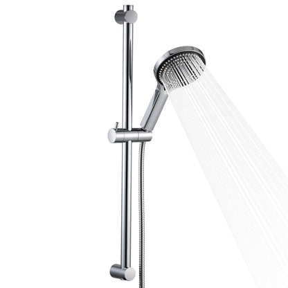 OFFO Duschstangen-Set mit Handbrause, 6 Strahlarten, 70 cm, Chrom und 1,6-m-Schlauch