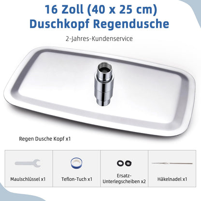 HardiValue Duschkopf Regendusche Edelstahl - Chrom 40x25 cm