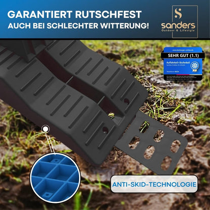 Sanders Robuste Auffahrkeile Wohnmobil mit Stopper - 2er Set