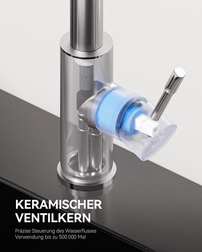 Sofetiy Küchenarmatur Ausziehbar mit Brause – Edelstahl Gebürstet